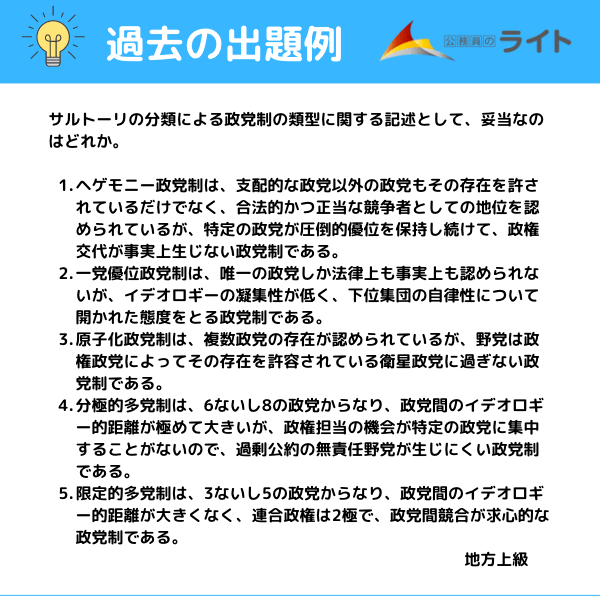 地方上級】政治学の出題数や過去問を紹介します！ | 公務員のライト