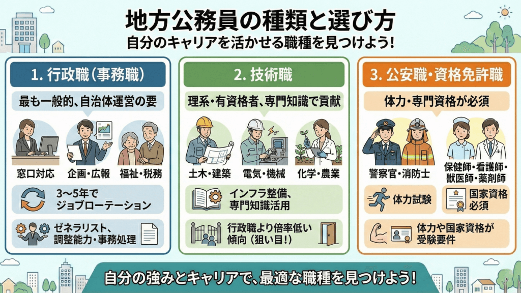 地方公務員の種類と選び方