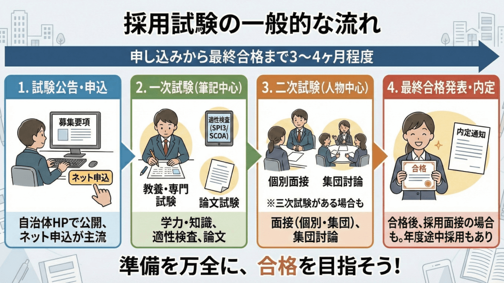 採用試験の一般的な流れ