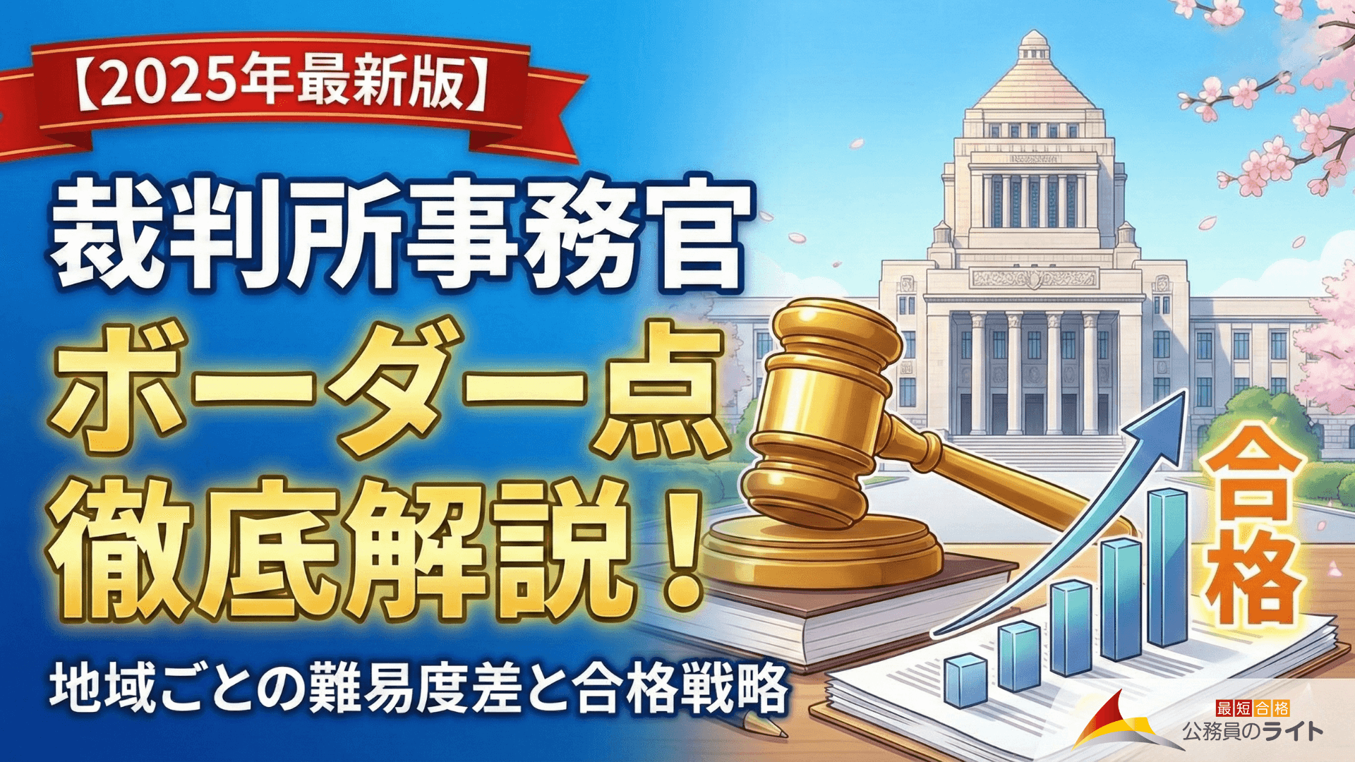 裁判所事務官のボーダー点について解説する記事を説明するサムネイル画像