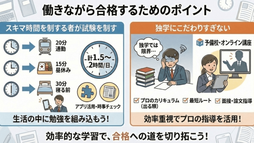 働きながら合格するためのポイント