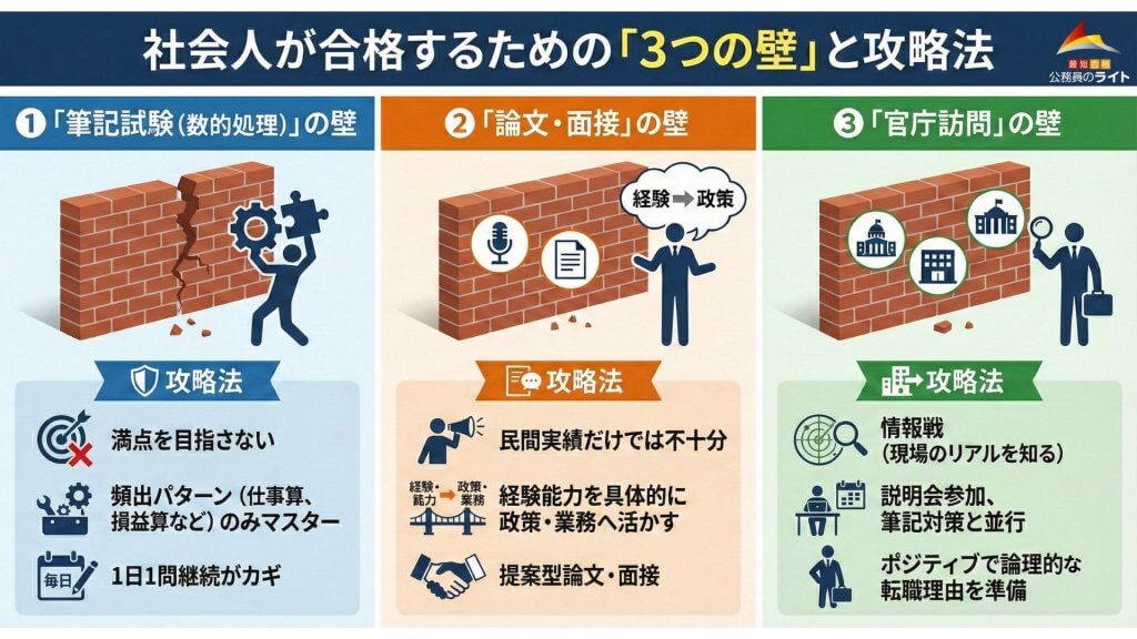 社会人が合格するための「3つの壁」と攻略法