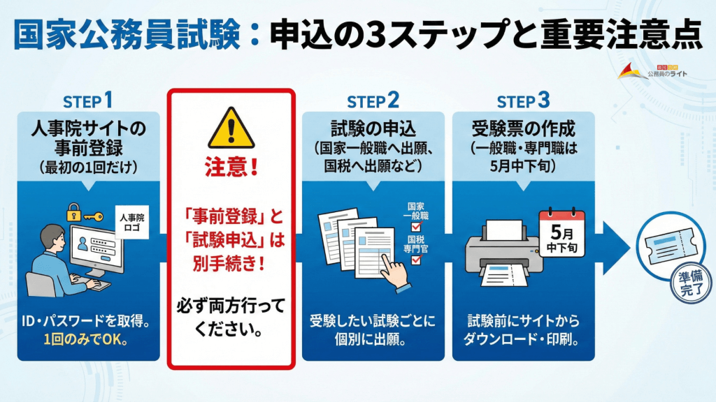 失敗しない！受験申込の「3ステップ」