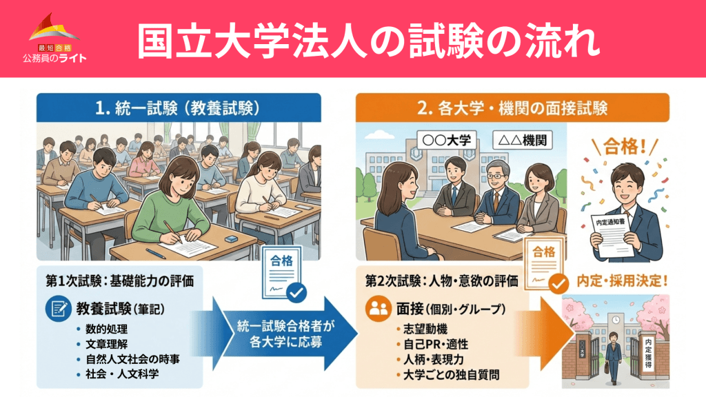 国立大学法人の試験の流れ