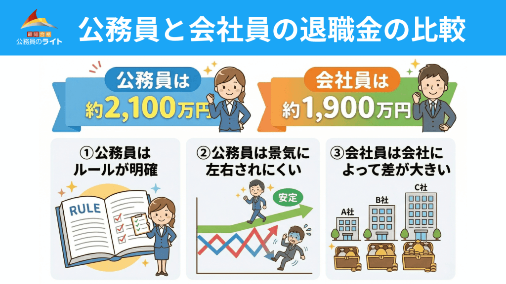 公務員と会社員の退職金の比較