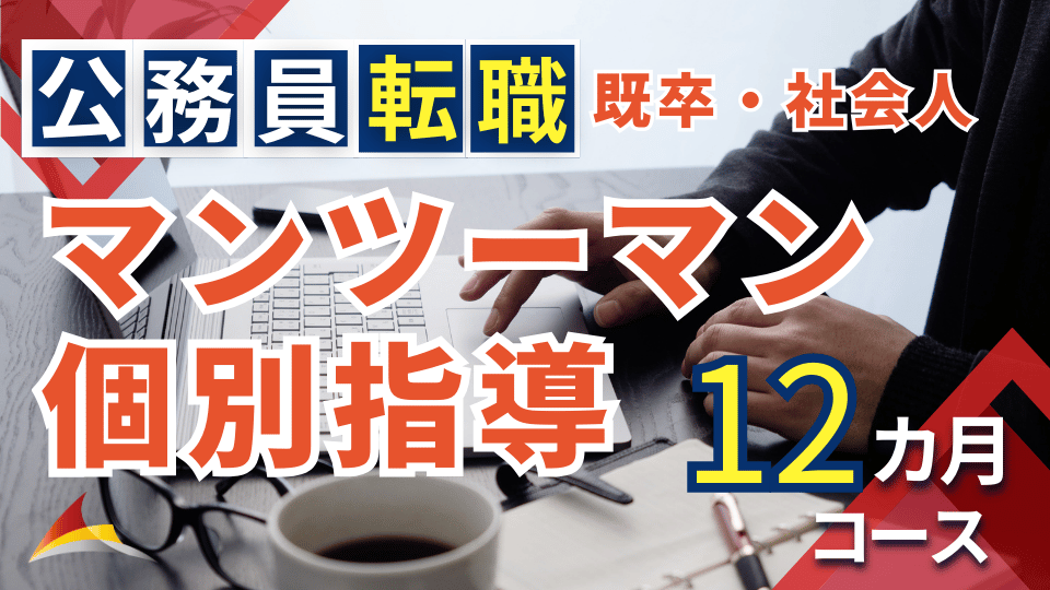 マンツーマン個別指導［公務員転職（既卒・社会人）］12ヶ月コース